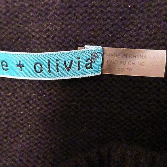 Alice + Olivia Long Vest ANGORA CASHMERE RABBIT FUR Between RUFFLE Sz XS Black - Picture 12 of 13